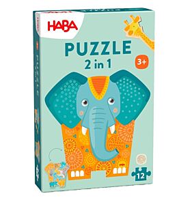 2-in-1 puzzel olifant HABA