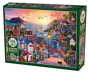 Coastal Town at Sunset 1000 pieces