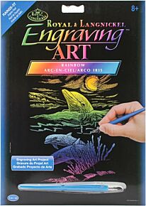 Engraving Art Dolphin Reef