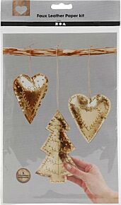 Gouden kerstdecoraties faux leather