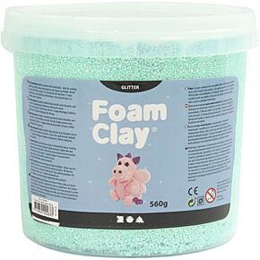 Foam Clay Groen met glitters (grote pot 560g)