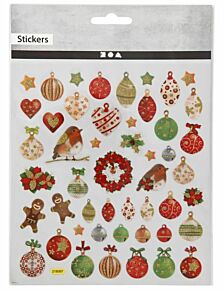 Stickers met kerstballen